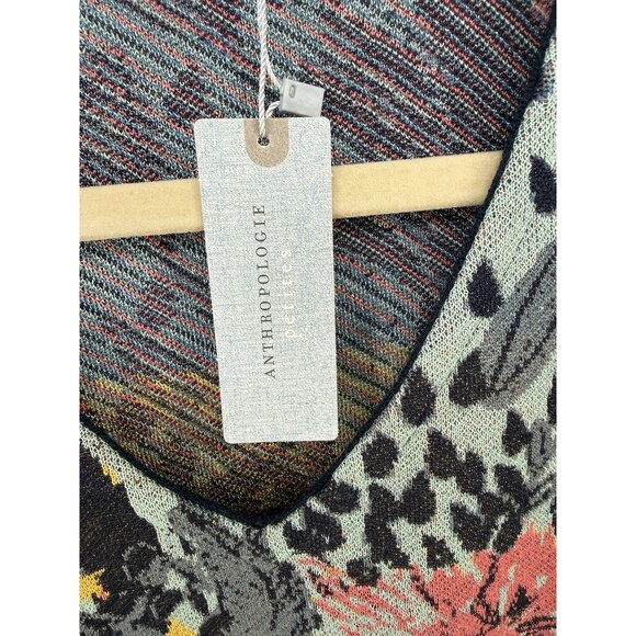 Aldomartins Anthropologie Ace Floral V Neck Sweater M petite wool blend NWT - Picture 4 of 11